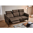 TRAPEZSOFA in Echtleder Braun  - Schwarz/Braun, KONVENTIONELL, Leder/Metall (221/103/95cm) - Dieter Knoll