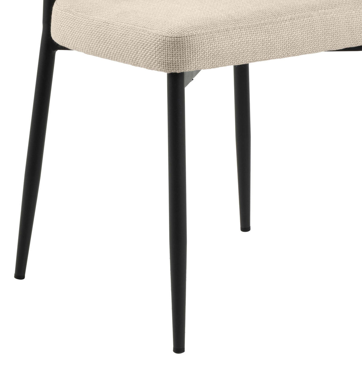 STUHL  in Webstoff Textil  - Beige/Schwarz, Trend, Textil/Metall (56/77/55cm) - MID.YOU