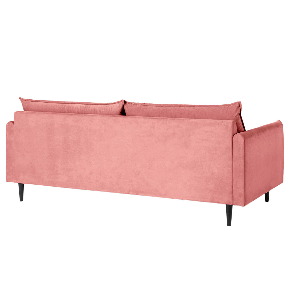 3-SITZER-SOFA JULI in Samt Rosa  - Schwarz/Rosa, Design, Holz/Textil (203/86/100cm) - P & B