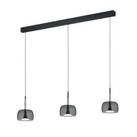 LED-HÄNGELEUCHTE Flute 110/7/200 cm   - Schwarzchrom, Design, Glas/Kunststoff (110/7/200cm) - Helestra