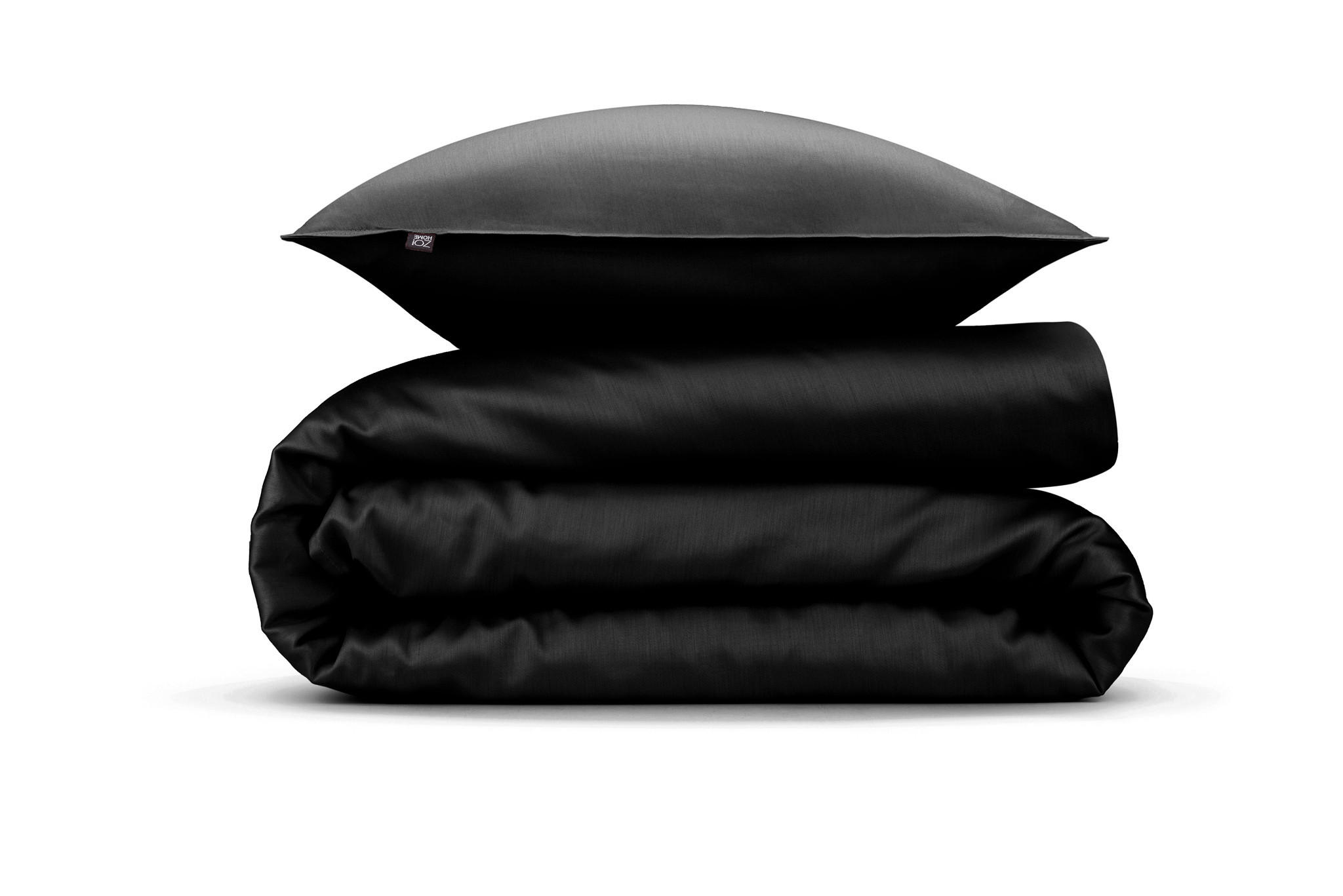 BETTWÄSCHE 2-teilig Satinado Makosatin 155/220 cm  - Schwarz, Basics, Textil (155/220cm) - Zohome