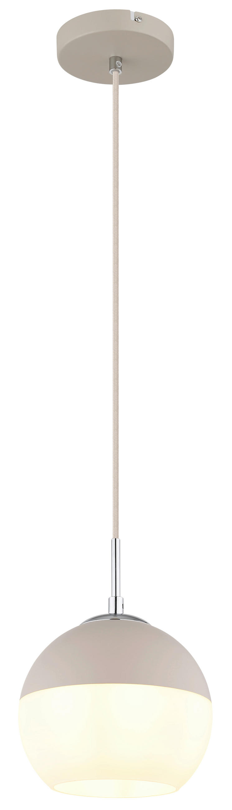 HÄNGELEUCHTE 20/120 cm  - Sandfarben/Beige, Design, Glas/Textil (20/120cm) - Globo