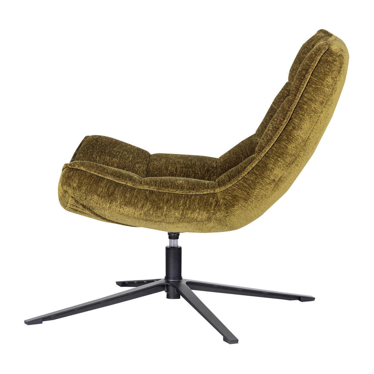 SESSEL in Chenille Grün  - Schwarz/Grün, MODERN, Textil/Metall (74/84/86cm) - Livetastic
