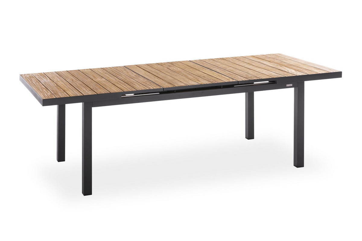 GARTENTISCH 180-240/100/76 cm Metall rechteckig  - Anthrazit, Design, Holz/Metall (180-240/100/76cm)