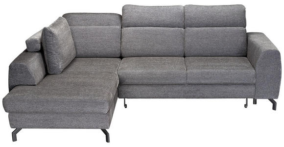 ECKSOFA Dunkelgrau Chenille - Dunkelgrau/Schwarz, KONVENTIONELL, Textil/Metall (185/240cm) - Carryhome