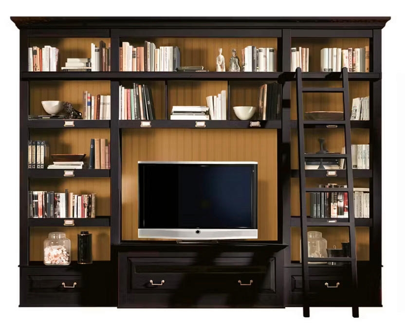 WOHNWAND UrbanClass 3-teilig  in Schwarz  311/238,5/52-46,5 cm  - Schwarz/Bronzefarben, LIFESTYLE, Holz/Metall (311/238,5/52-46,5cm) - Livetastic