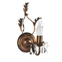 WANDLEUCHTE 22/13/30 cm   - Bronzefarben, KONVENTIONELL, Glas/Metall (22/13/30cm)