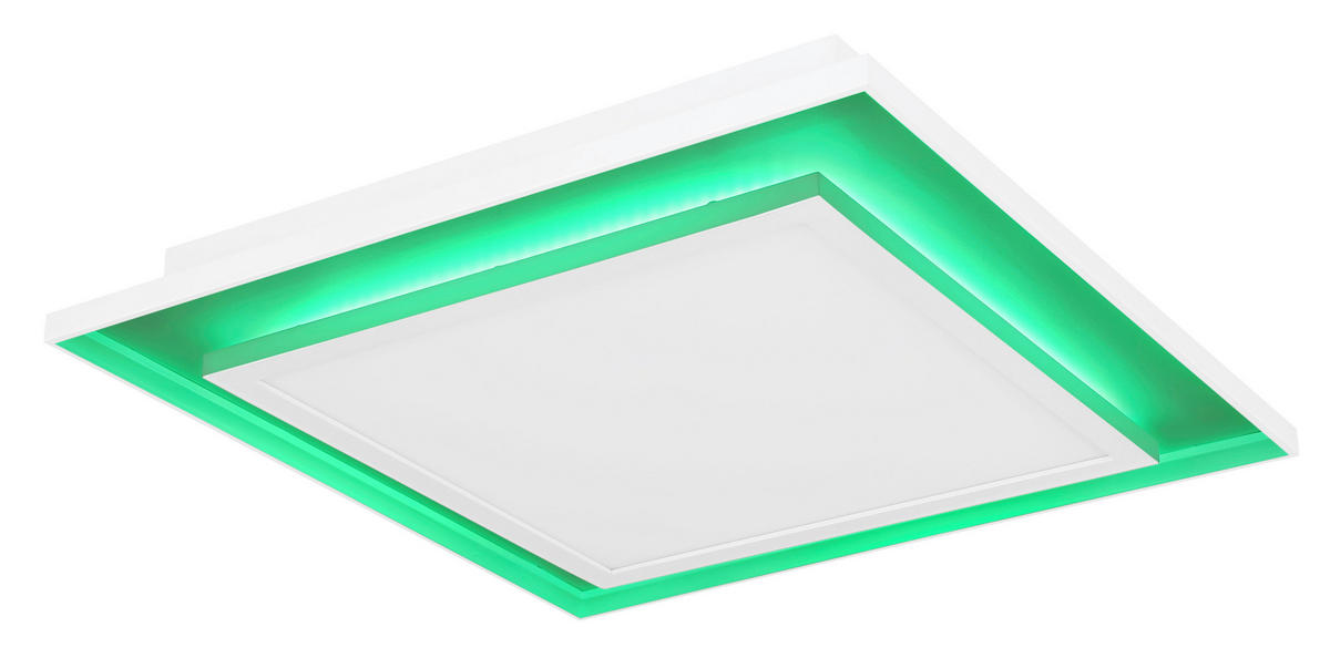 STROPNÍ LED SVÍTIDLO, 44.3/44.3/6.3 cm - bílá, Design, kov/plast (44.3/44.3/6.3cm) - Globo