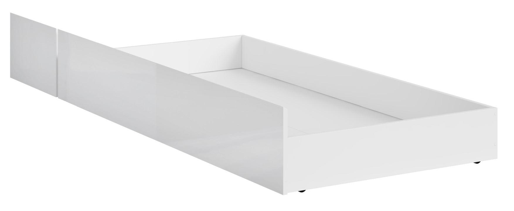 FIOKA ZA POSTELJINU 199/26/79,5 cm - bela/bela visoki sjaj, Dizajnerski, pločasti materijal (199/26/79,5cm) - Carryhome