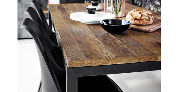 ESSTISCH in Holz, Metall 180/90/75 cm - Dunkelgrau/Braun, Trend, Holz/Metall (180/90/75cm) - Landscape