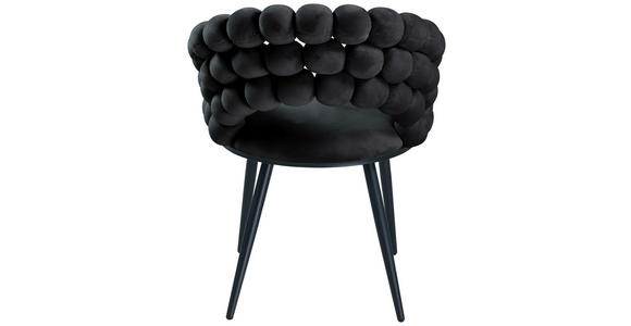 ARMLEHNSTUHL  Stoffauswahl Samt  - Schwarz, Design, Textil/Metall (58/80/62cm) - Novel