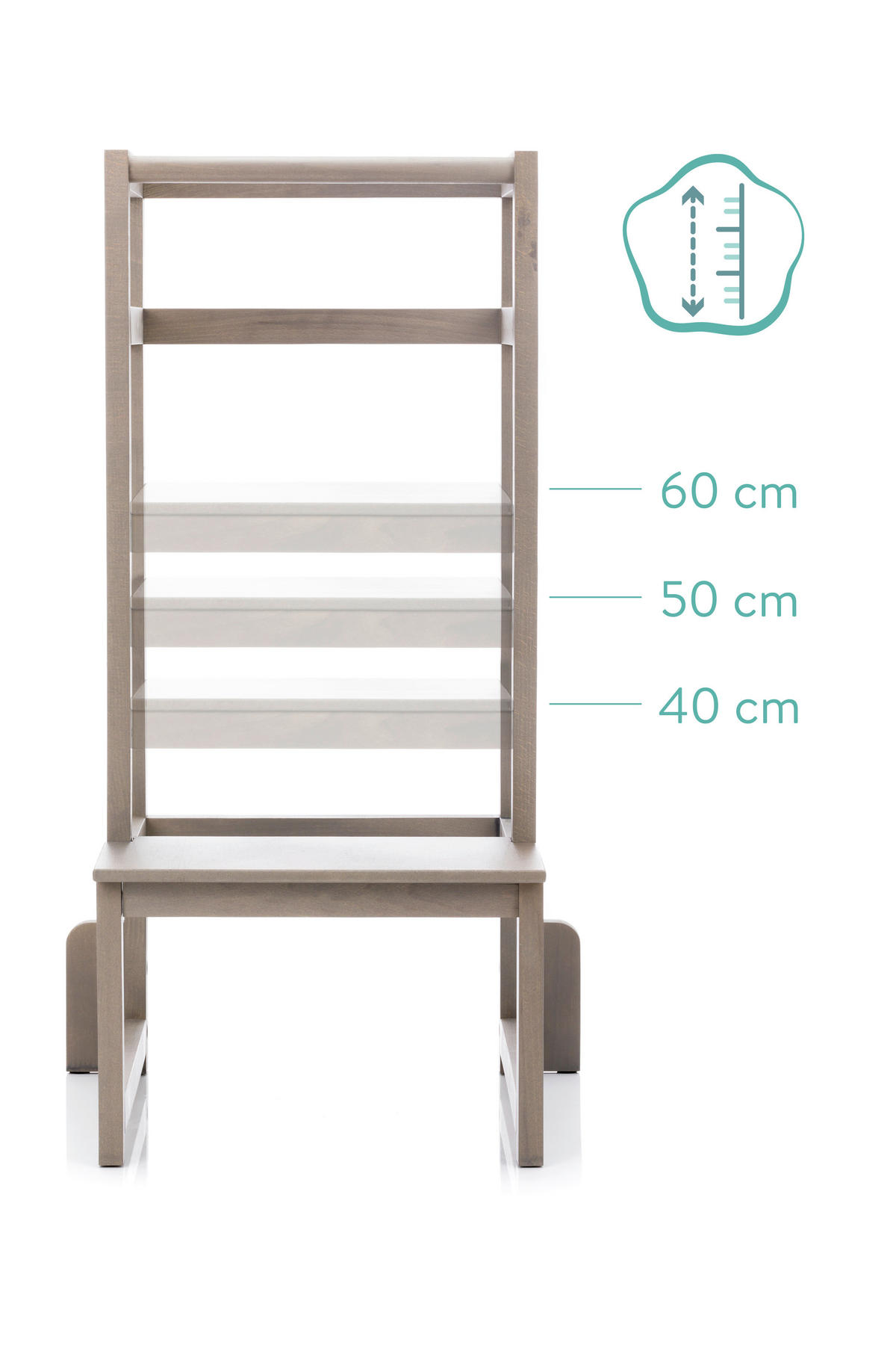 UČÍCÍ VĚŽ šedá  - šedá, Basics, dřevo (90/40/46cm) - Fillikid