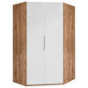 ECKSCHRANK 120/236/120 cm Weiß, Eichefarben  - Chromfarben/Eichefarben, MODERN, Holzwerkstoff (120/236/120cm) - MID.YOU