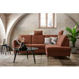 ECKSOFA in Chenille Rostfarben  - Rostfarben/Schwarz, MODERN, Holz/Textil (241/184cm) - Carryhome