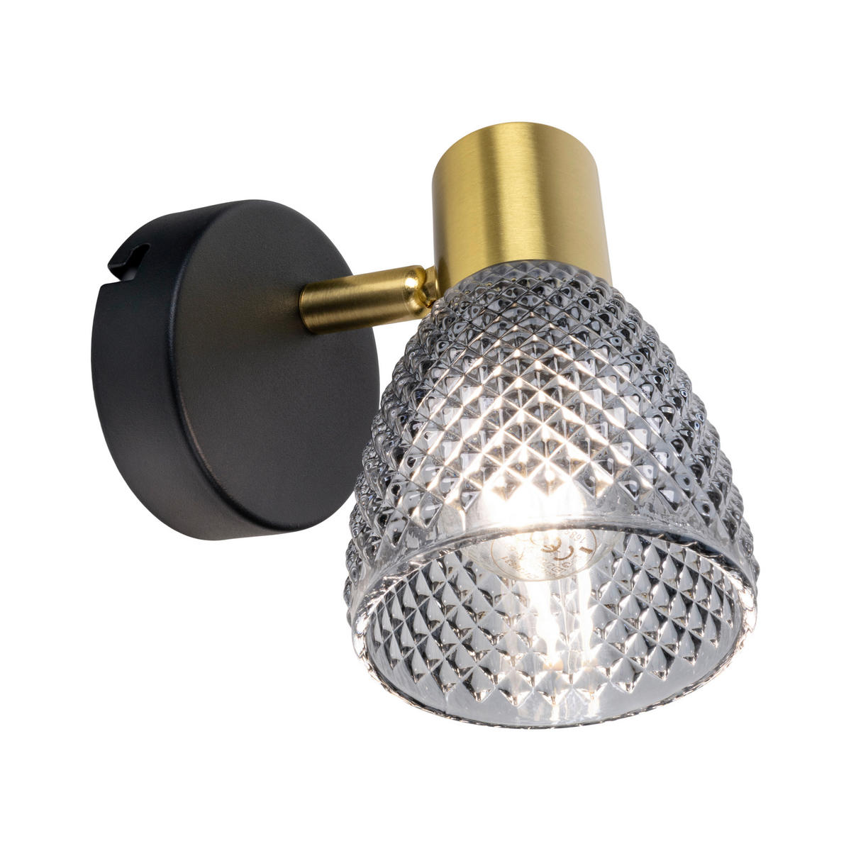 WANDLEUCHTE 16,5/8,5/14 cm   - Schwarz, LIFESTYLE, Glas/Metall (16,5/8,5/14cm) - Näve