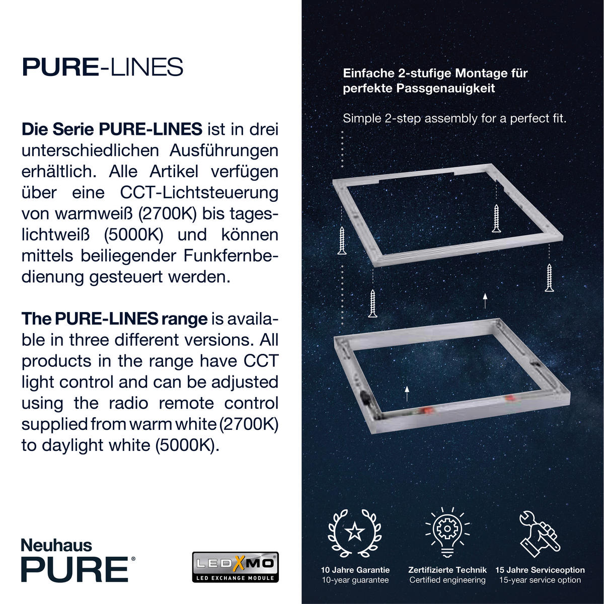 LED-DECKENLEUCHTE Pure Lines 110/3,8/3,9 cm   - Alufarben, Design, Kunststoff/Metall (110/3,8/3,9cm) - Neuhaus PURE
