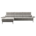 ECKSOFA in Bouclé Hellgrau  186/330 cm  - Hellgrau/Schwarz, MODERN, Textil/Metall (186/330cm) - Johann Jakob