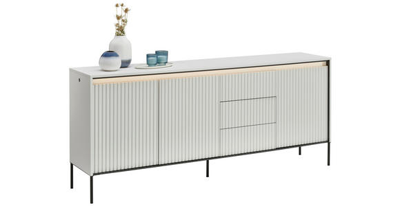 SIDEBOARD 192/82/40 cm  in Weiß  - Schwarz/Weiß, Design, Holzwerkstoff (192/82/40cm) - Hom`in