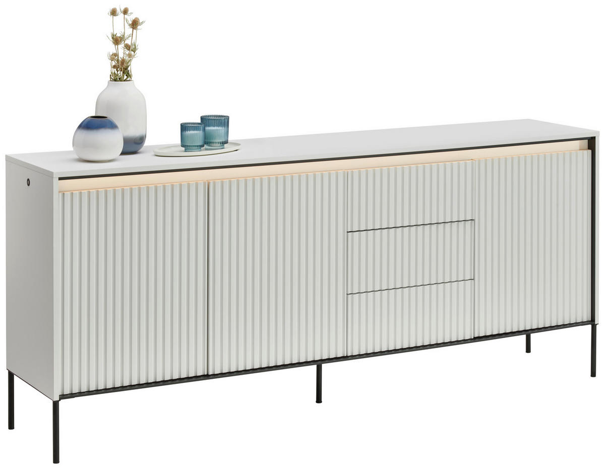 SIDEBOARD 192/82/40 cm  - vit/svart, Design, trämaterial (192/82/40cm) - Niels Andersson