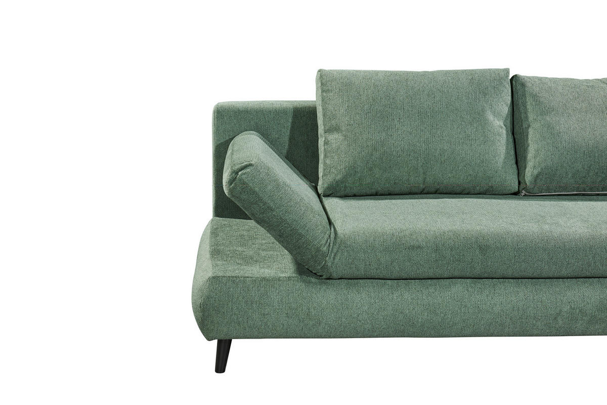 SCHLAFSOFA Mikrofaser Grün  - Schwarz/Grün, KONVENTIONELL, Kunststoff/Textil (212/88/101cm) - MID.YOU
