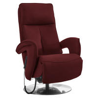 RELAXSESSEL in Leder Rot  - Chromfarben/Rot, Design, Leder/Metall (77/110/87cm) - Valdera