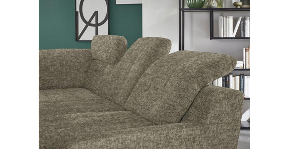 ECKSOFA in Chenille Olivgrün  - Schwarz/Olivgrün, KONVENTIONELL, Textil/Metall (200/281cm) - Carryhome