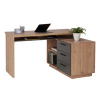 SCHREIBTISCHKOMBINATION Anthrazit, Eiche Artisan  - Anthrazit/Eiche Artisan, KONVENTIONELL, Holzwerkstoff (138/105/75cm) - Xora