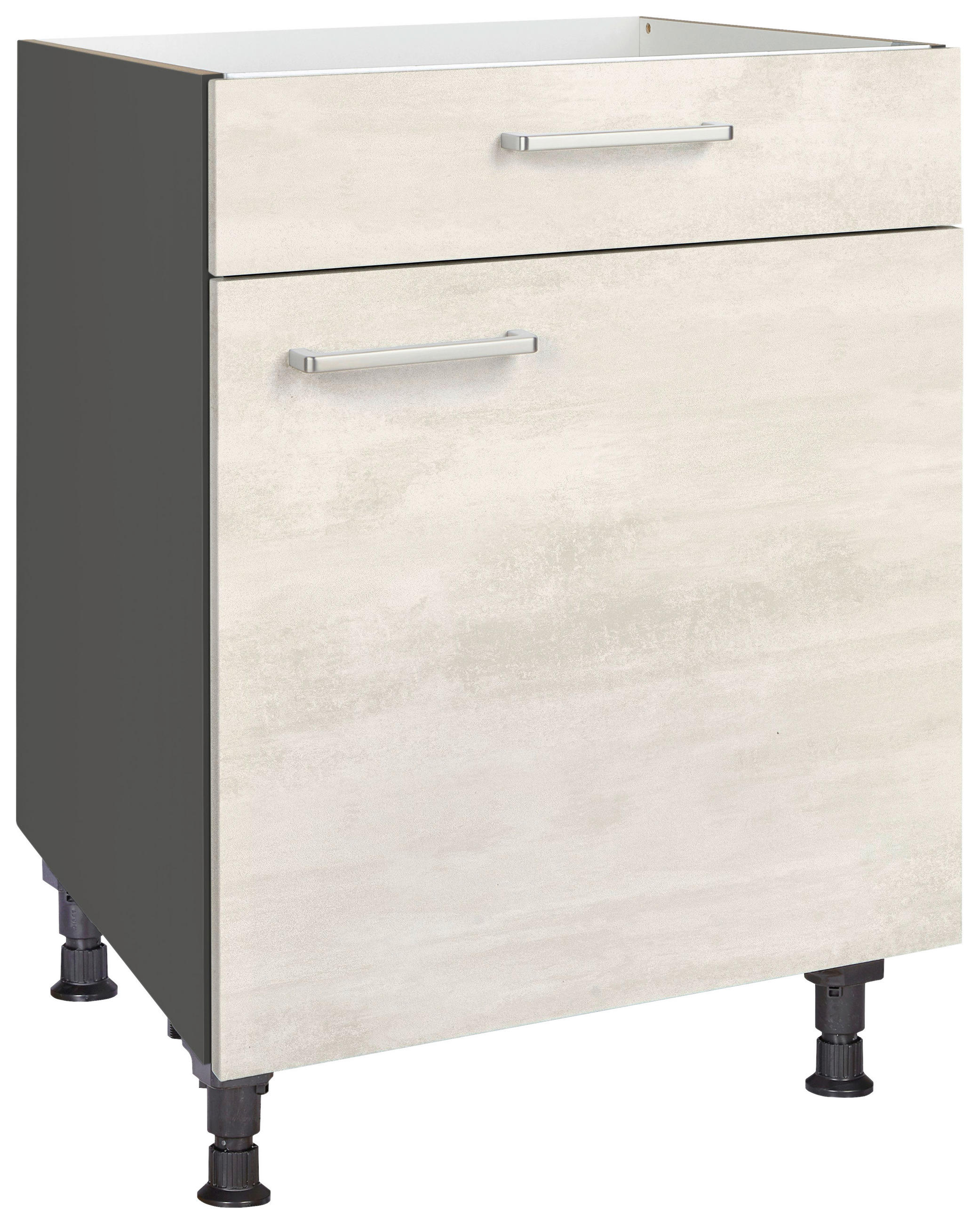 KOCHFELDUMBAUSCHRANK 60/87/56 cm - Schieferfarben/Edelstahlfarben, Modern, Holzwerkstoff/Metall (60/87/56cm) - Nobilia