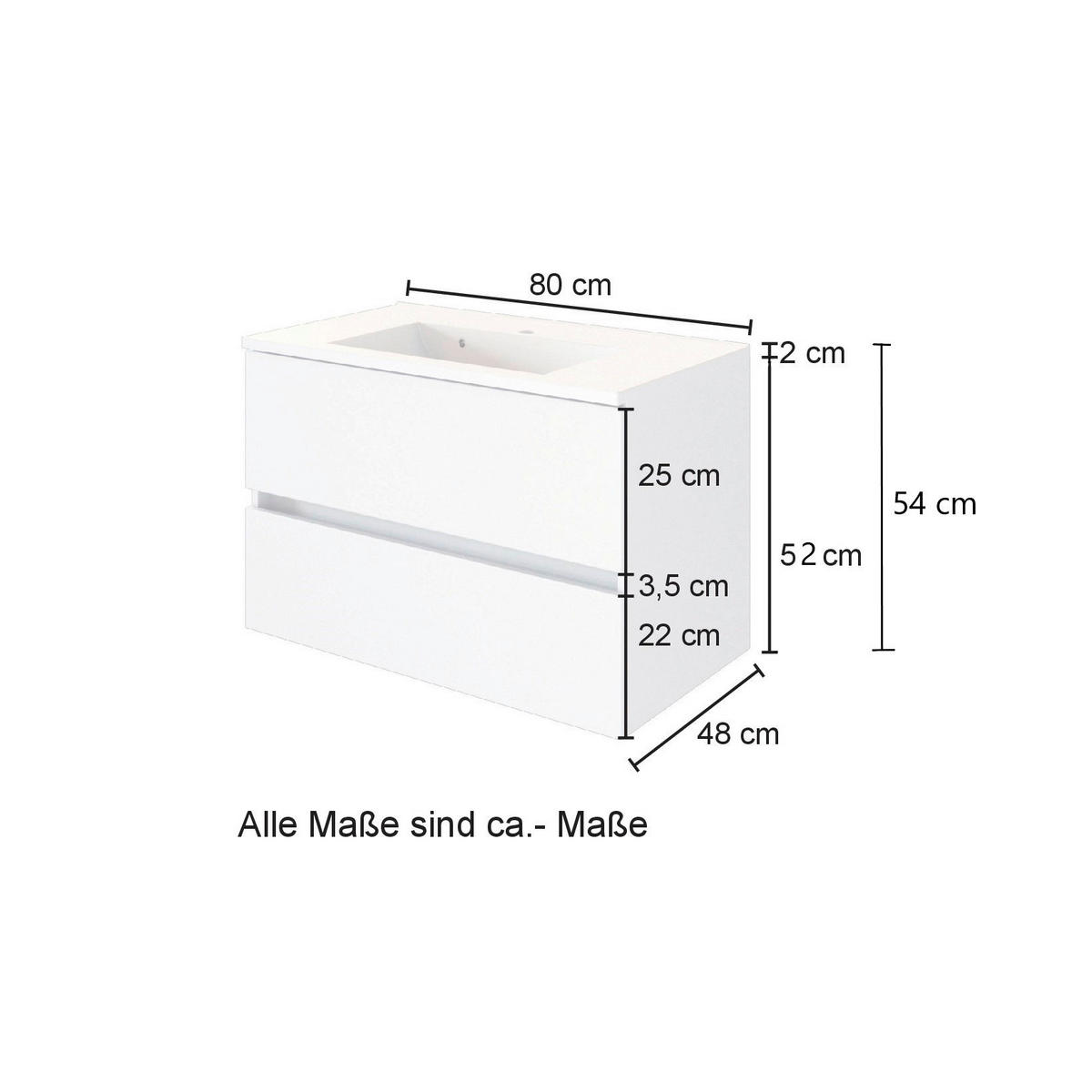 BADEZIMMER  in 120 cm  - Eichefarben/Weiß, KONVENTIONELL, Glas/Holzwerkstoff (120cm) - Held
