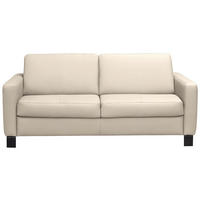 SCHLAFSOFA in Textil, Leder Beige  - Beige/Schwarz, Konventionell, Leder/Textil (190/87/100cm) - Celina Home