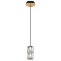 LED-HÄNGELEUCHTE STEFANIE 14/150 cm   - Goldfarben/Schwarz, KONVENTIONELL, Glas/Kunststoff (14/150cm) - Globo