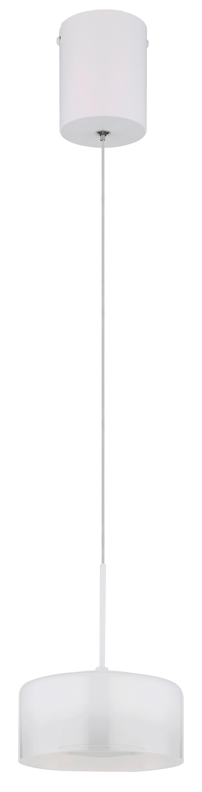 LED-HÄNGLAMPA BELINDA 15/150 cm  - klar/vit, Design, metall/glas (15/150cm) - Globo