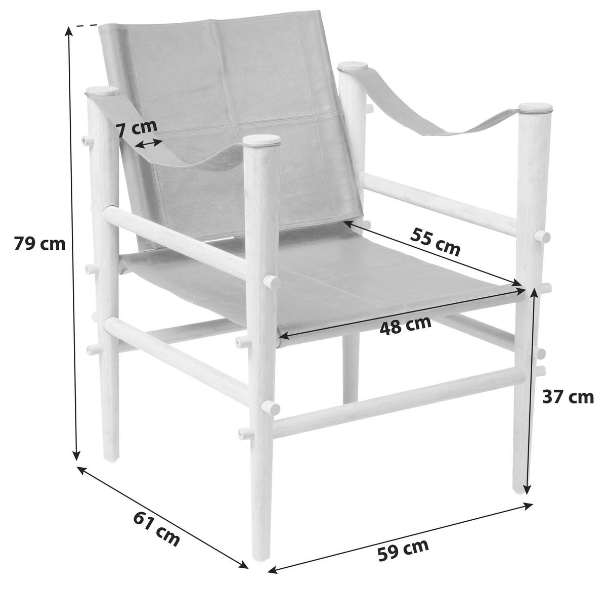 SESSEL in Echtleder Schwarz  - Schwarz/Naturfarben, ROMANTIK / LANDHAUS, Leder/Holz (59/79/61cm) - MID.YOU