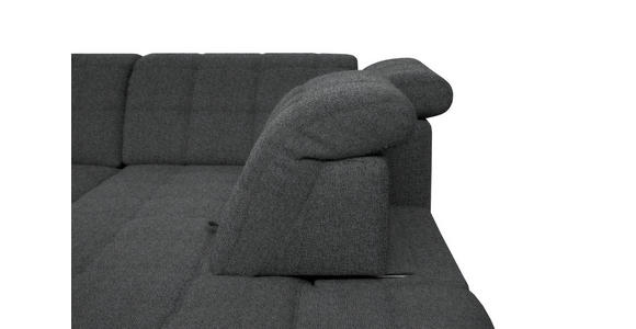 ECKSOFA in Webstoff Dunkelgrau 216/297 cm - Dunkelgrau/Schwarz, Design, Holz/Textil (216/297cm) - Xora