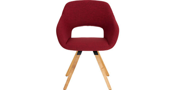 STUHL in Holz, Textil Eichefarben, Rot - Eichefarben/Rot, Natur, Holz/Textil (62/80/60cm) - Valnatura