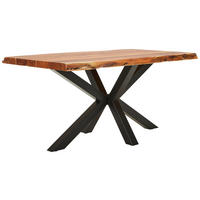 ESSTISCH 160/90/76 cm Echtholz  Holz, Metall Variantenauswahl rechteckig Naturfarben, Schwarz  - Schwarz/Naturfarben, Natur, Holz/Metall (160/90/76cm) - Landscape