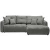 ECKSOFA Dunkelgrau Chenille  - Dunkelgrau/Schwarz, MODERN, Kunststoff/Textil (276/172cm) - Hom`in