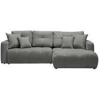 ECKSOFA in Chenille Dunkelgrau  - Dunkelgrau/Schwarz, Modern, Kunststoff/Textil (276/172cm) - Hom`in