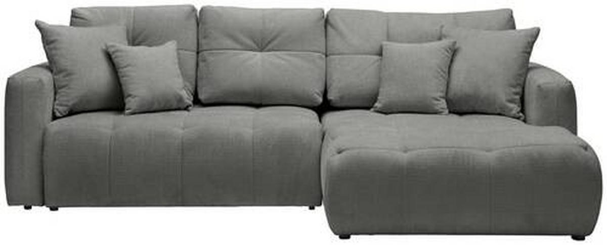 ECKSOFA in Chenille Dunkelgrau  - Dunkelgrau/Schwarz, Modern, Kunststoff/Textil (276/172cm) - Hom`in