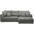 ECKSOFA in Chenille Dunkelgrau  - Dunkelgrau/Schwarz, MODERN, Kunststoff/Textil (276/172cm) - Hom`in