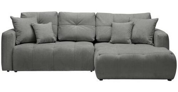 ECKSOFA in Chenille Dunkelgrau  - Dunkelgrau/Schwarz, MODERN, Kunststoff/Textil (276/172cm) - Hom`in