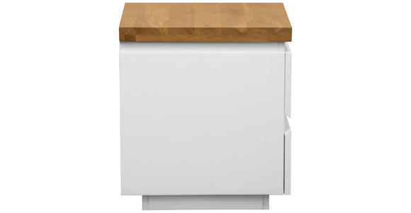NACHTSCHRANK 50/47/41,5 cm Eiche massiv  - Eichefarben/Weiß, KONVENTIONELL, Holz/Holzwerkstoff (50/47/41,5cm) - Novel