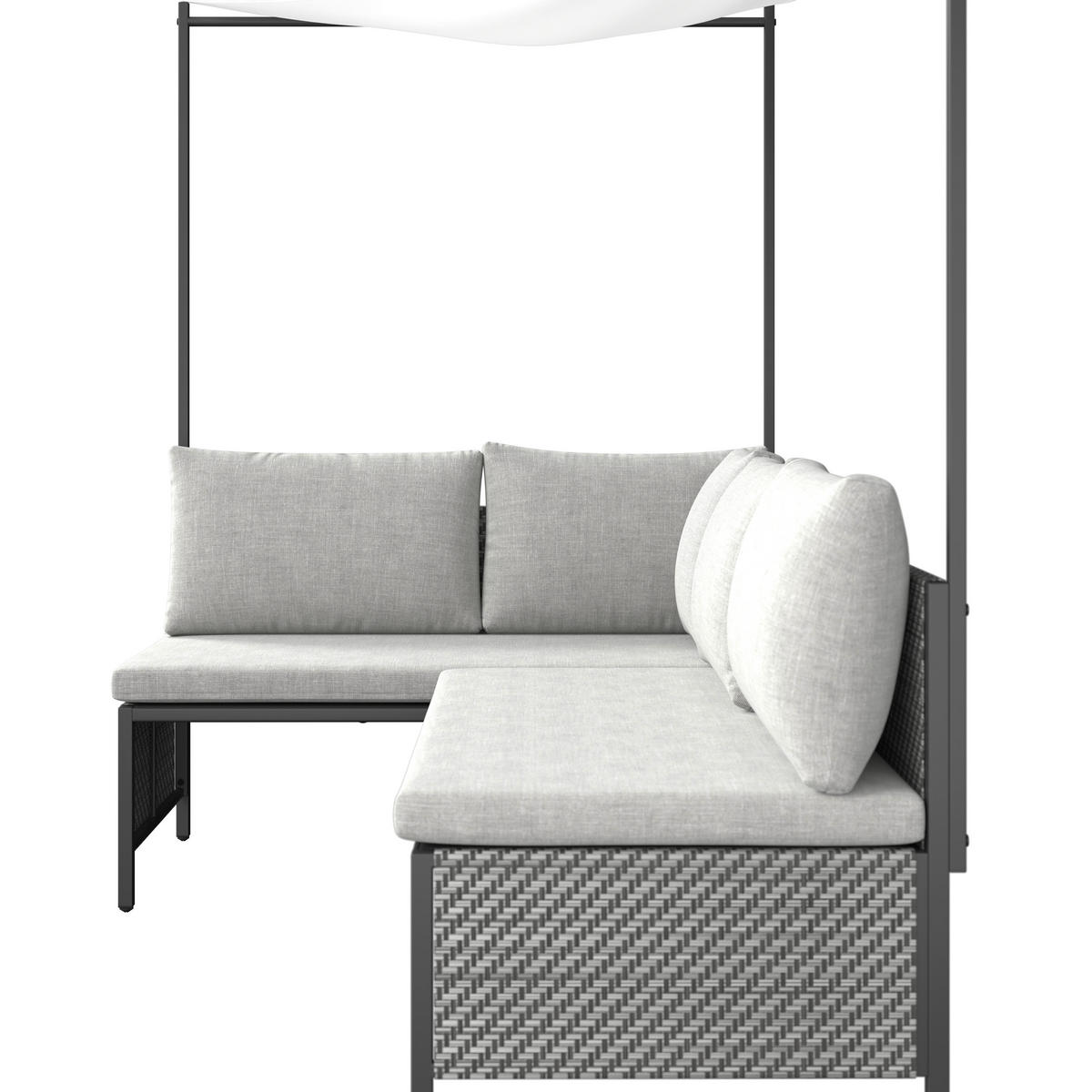 Set Lounge 2 piese   188/172/124 cm  - alb/antracit, Romantik / Landhaus, metal/textil (188/172cm) - Ambia Garden