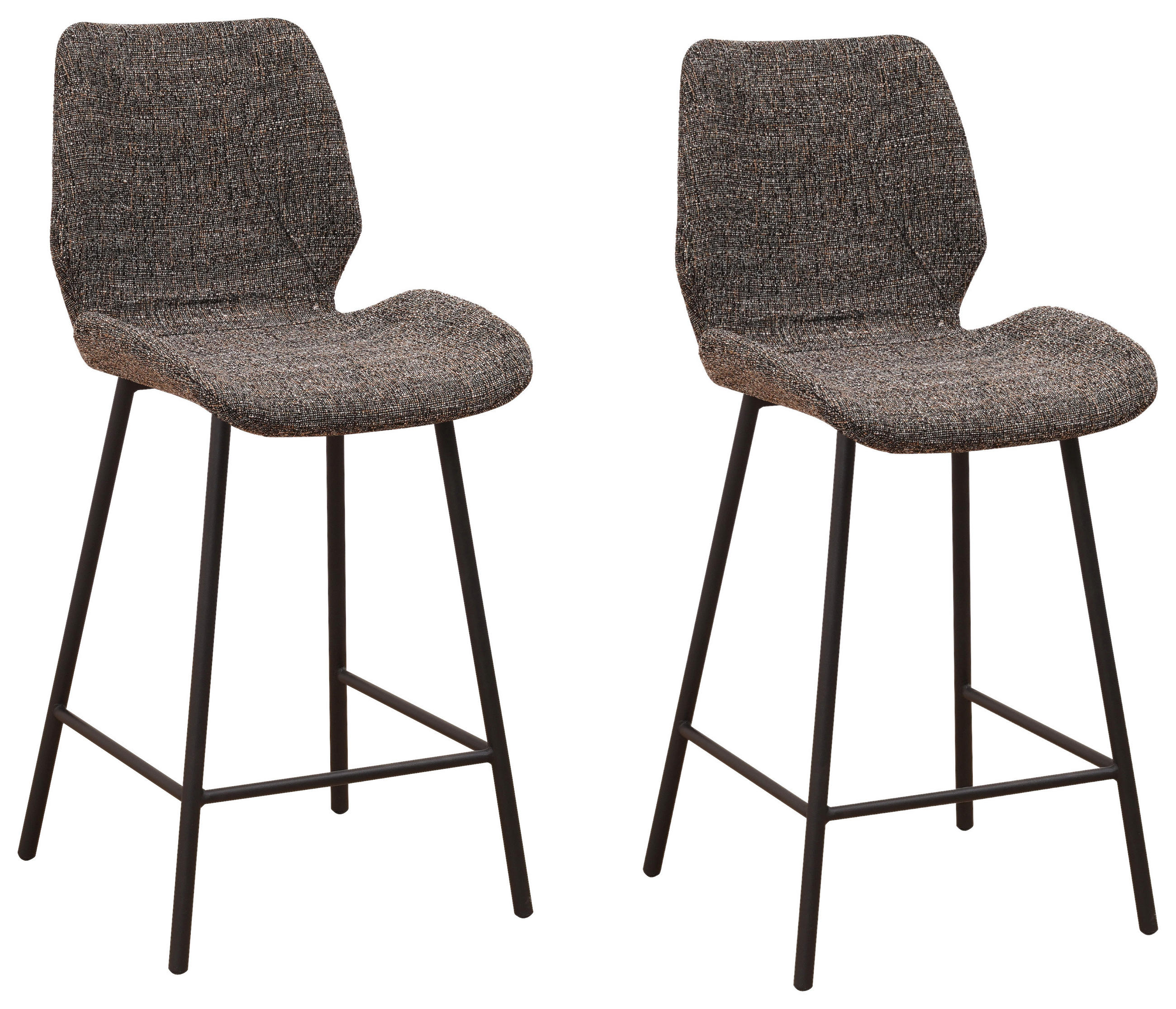 BARHOCKER-SET Chenille Dunkelgrau  - Dunkelgrau/Schwarz, Design, Textil/Metall (47/99/55cm) - MID.YOU