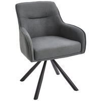 ARMLEHNSTUHL  in Eisen Webstoff  - Schwarz/Grau, MODERN, Textil/Metall (62/84/62cm) - Livetastic