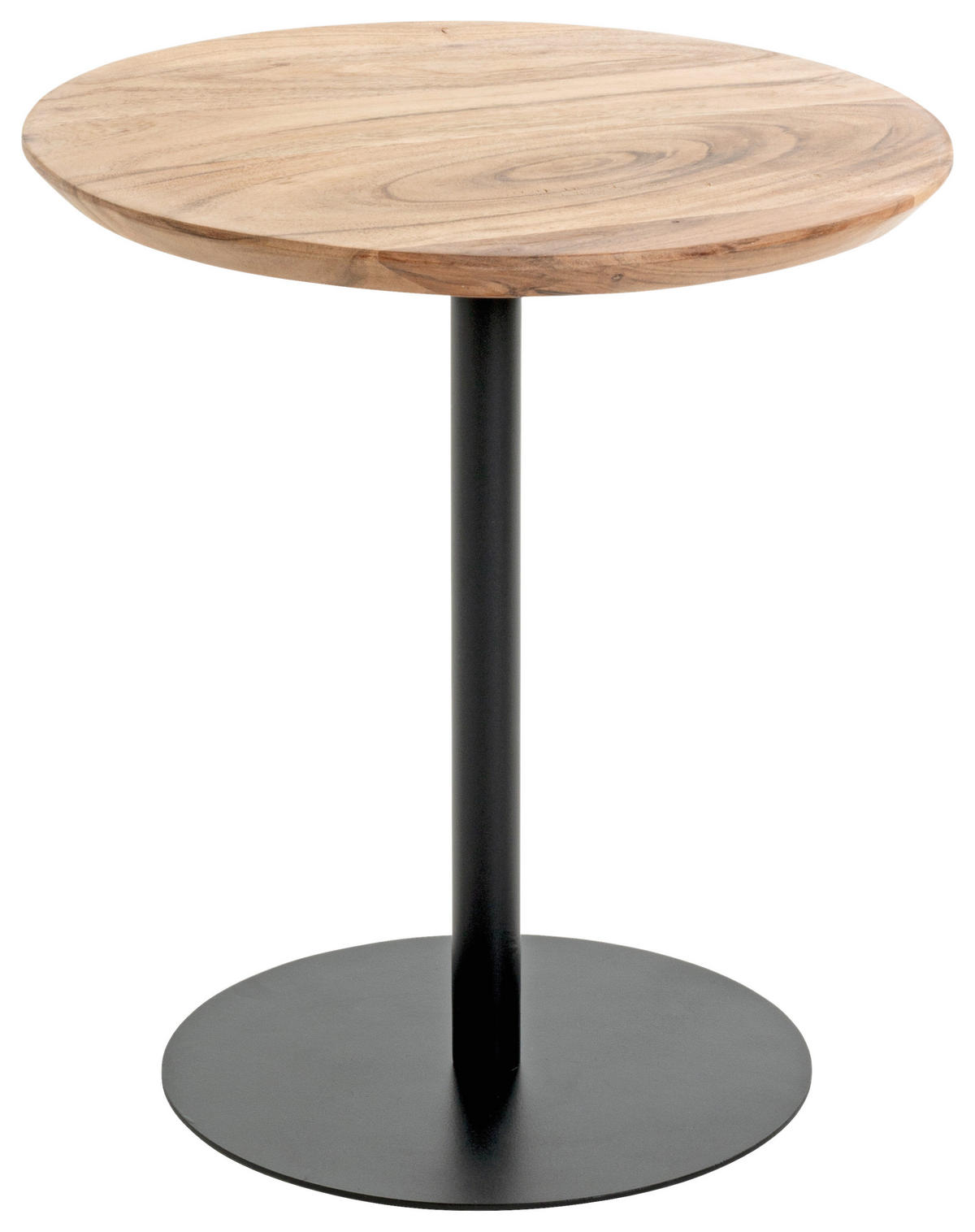 SIDOBORD i trä, metall 40/40/45 cm  - svart/akaciefärgad, Klassisk, metall/trä (40/40/45cm)