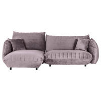 HÖRNSOFFA i plysch grå  - svart/grå, Klassisk, textil/plast (170/270cm) - MID.YOU