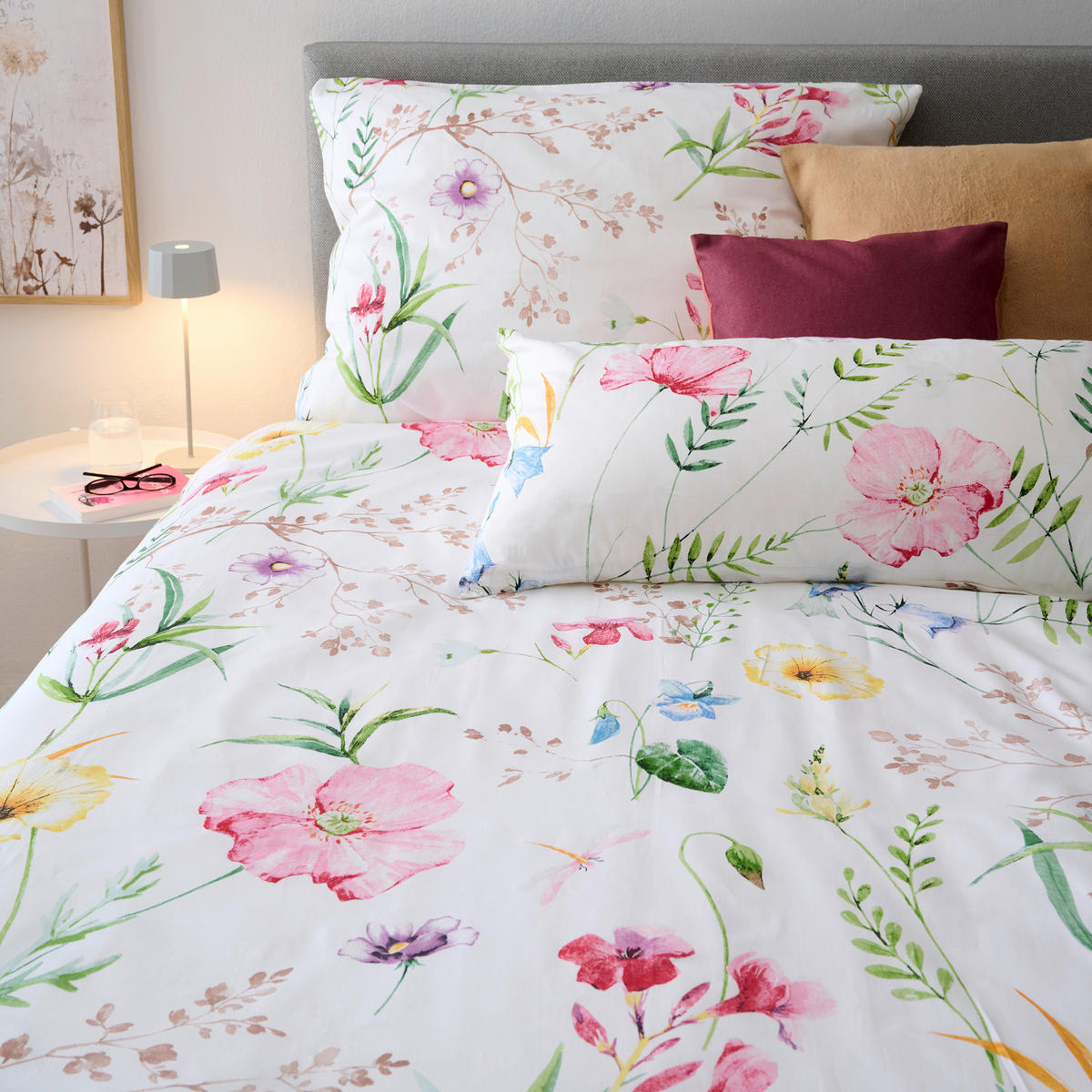 POSTEĽNÁ BIELIZEŇ, satén, viacfarebná, 140/200 cm - viacfarebná, Konventionell, textil (140/200cm) - Esposa
