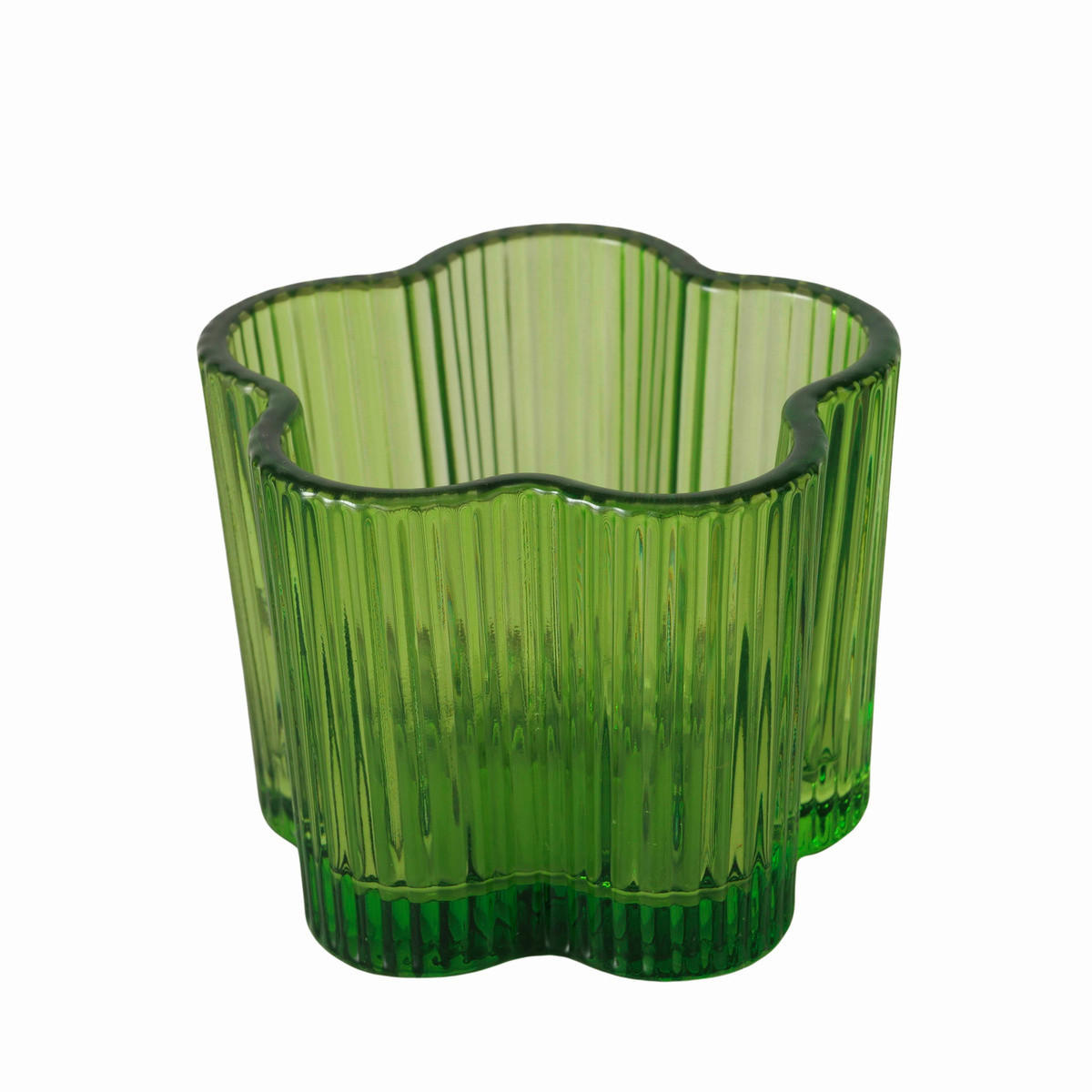 TEELICHTHALTER - Grün, Basics, Glas (7,8/6cm)