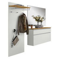 GARDEROBE 3-teilig  in 210/190/31 cm  - Eichefarben/Silberfarben, Design, Holz/Holzwerkstoff (210/190/31cm)